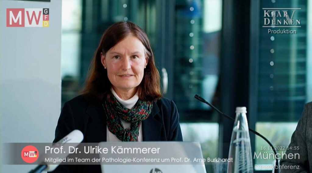 Prof. Dr. Ulrike Kämmerer auf der Pressekonferenz